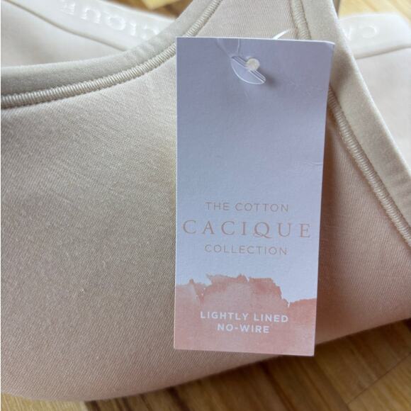 CACIQUE Lightly Lined No Wire Bra Full Coverage 54C Nude 1111228 NWT - Picture 7 of 8